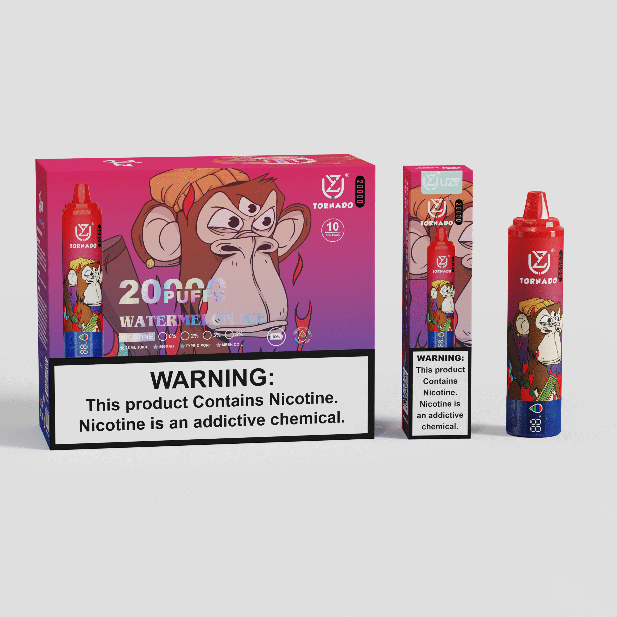 UZY Tornado 20K Puffs Einweg Vape | 20.000 Züge, LED Display, Type-C, EU Lager