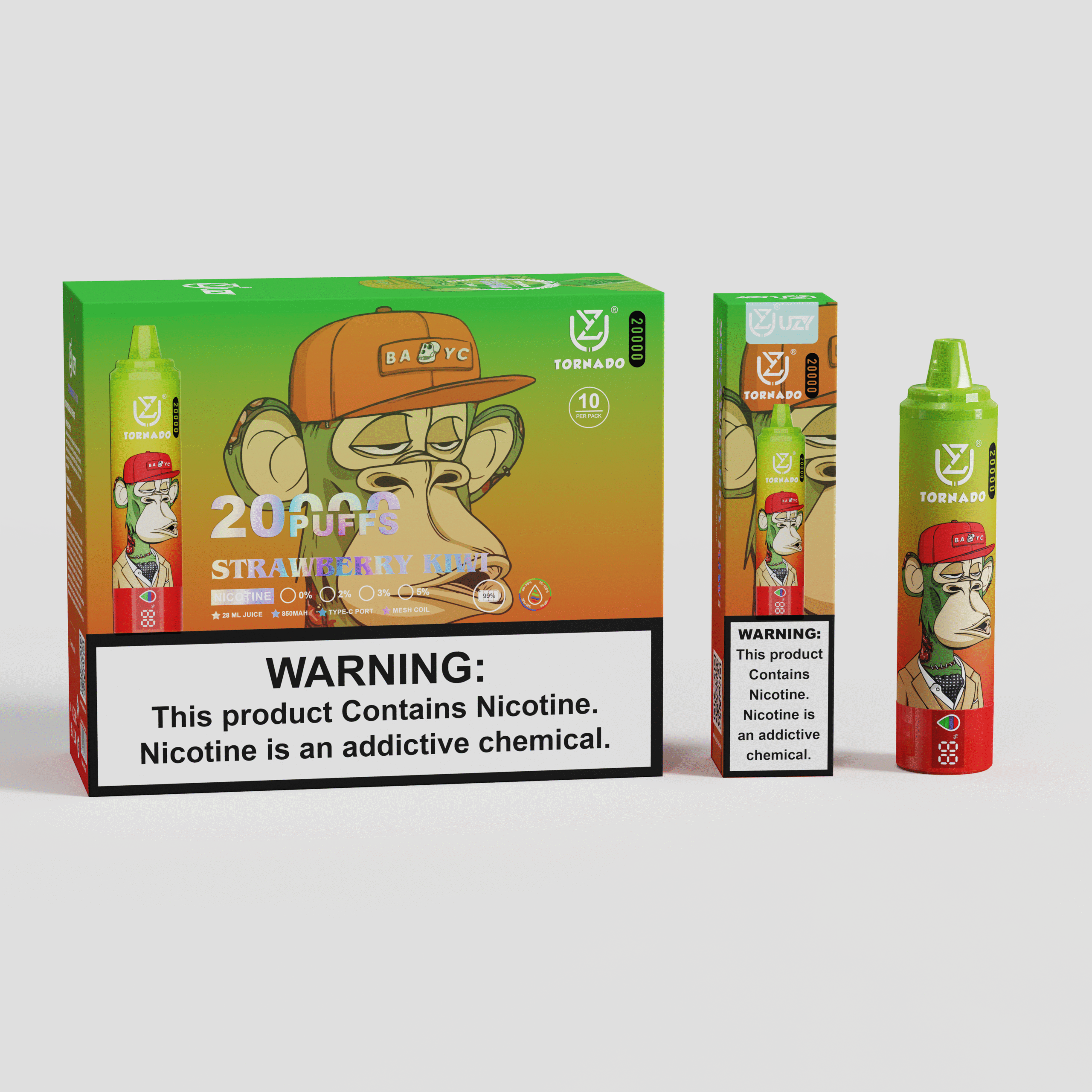 UZY Tornado 20K Puffs Einweg Vape | 20.000 Züge, LED Display, Type-C, EU Lager