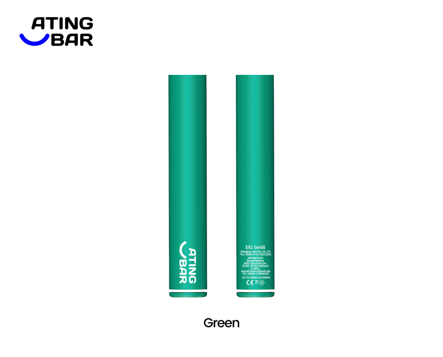 ATINGBAR E61 PREFILLABLE POD SYSTEM BASIS BATTEREIN