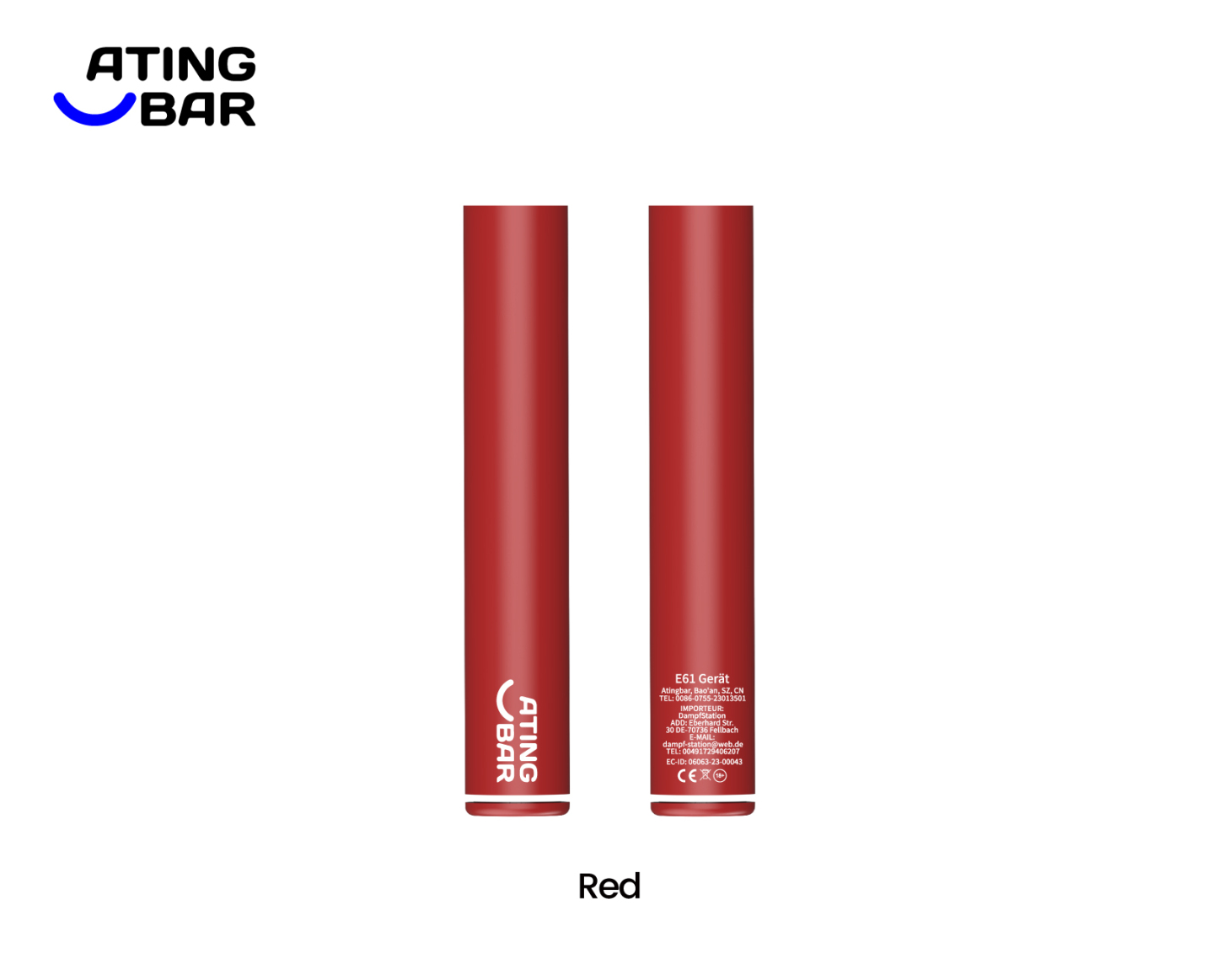 ATINGBAR E61 PREFILLABLE POD SYSTEM BASIS BATTEREIN