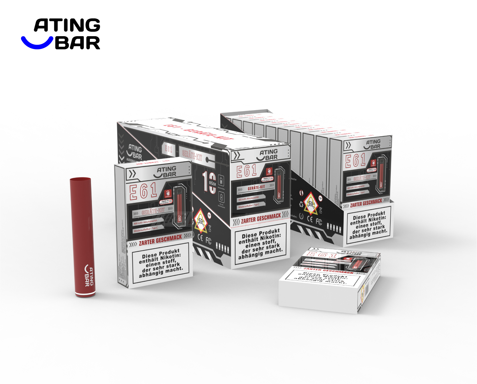 ATINGBAR E61 PREFILLABLE POD SYSTEM BASIS BATTEREIN