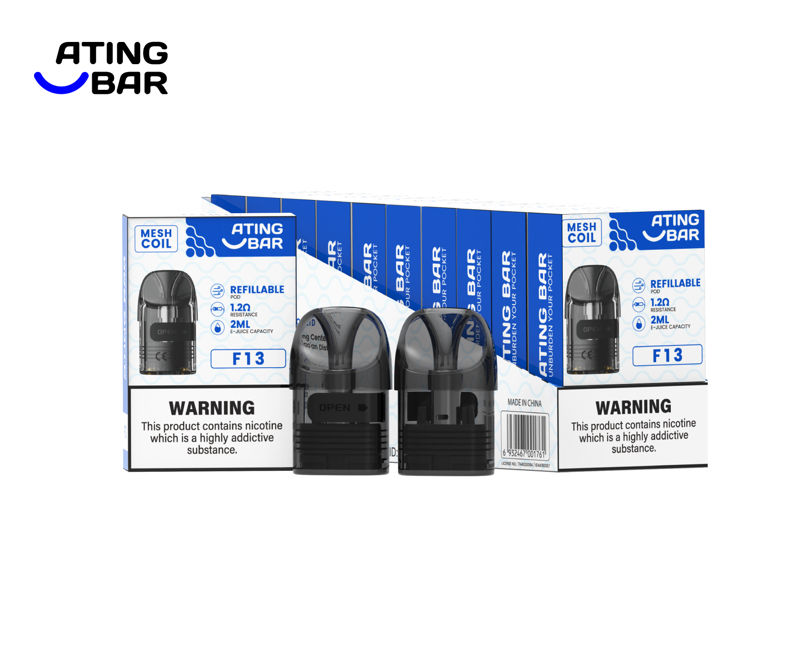 ATINGBAR F13 NACHFÜLLBARE POD 