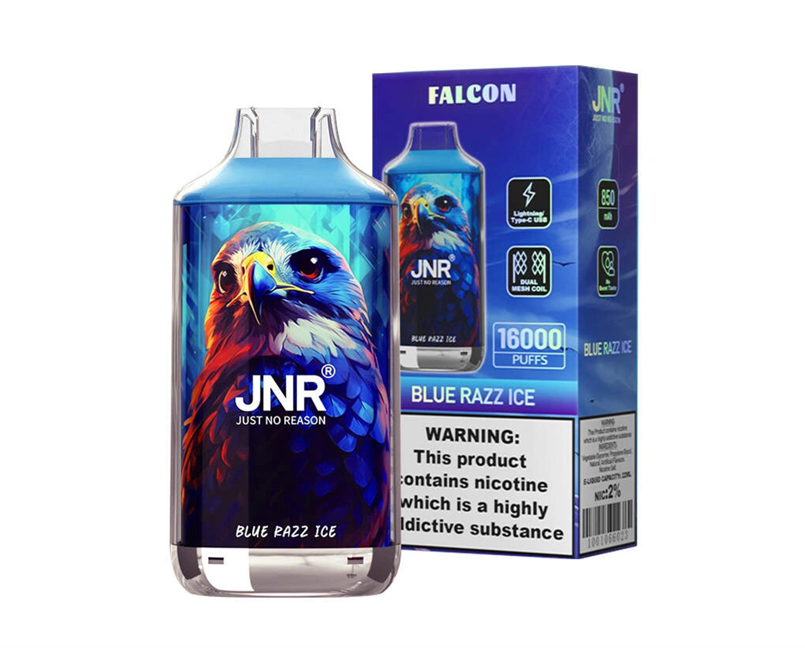 auf Lager (CN) JNR Falcon 16K Einweg Vape in transparenz Hülle