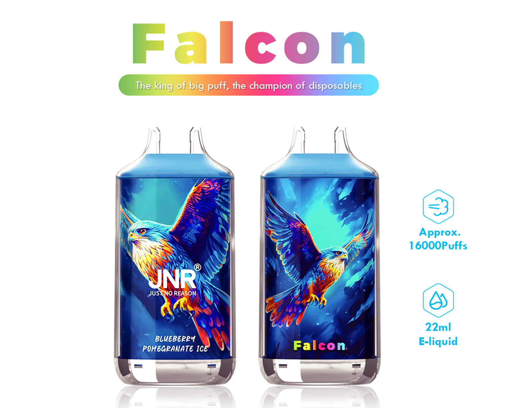 auf Lager (CN) JNR Falcon 16K Einweg Vape in transparenz Hülle