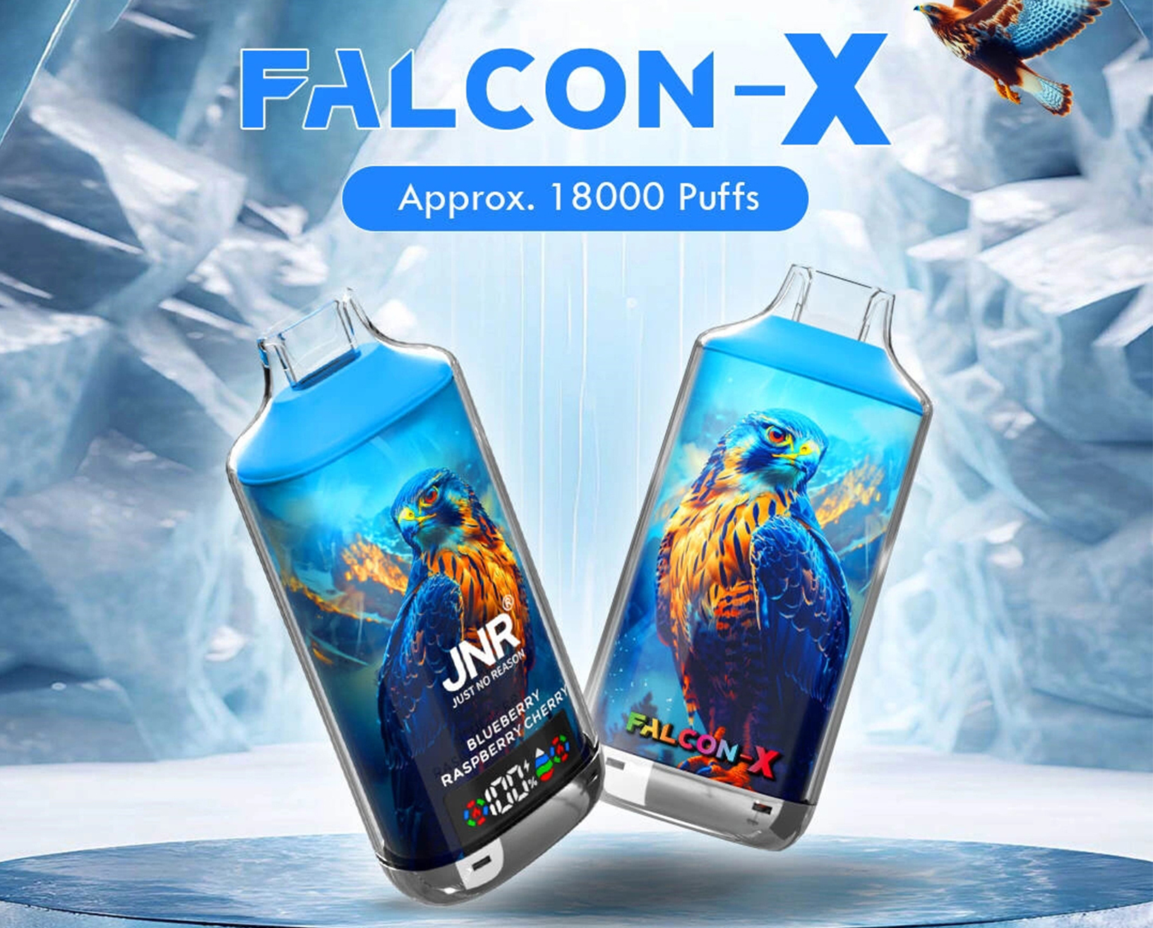 auf Lager (CN) JNR Falcon-X 18K Einweg Vape in transparenz Hülle