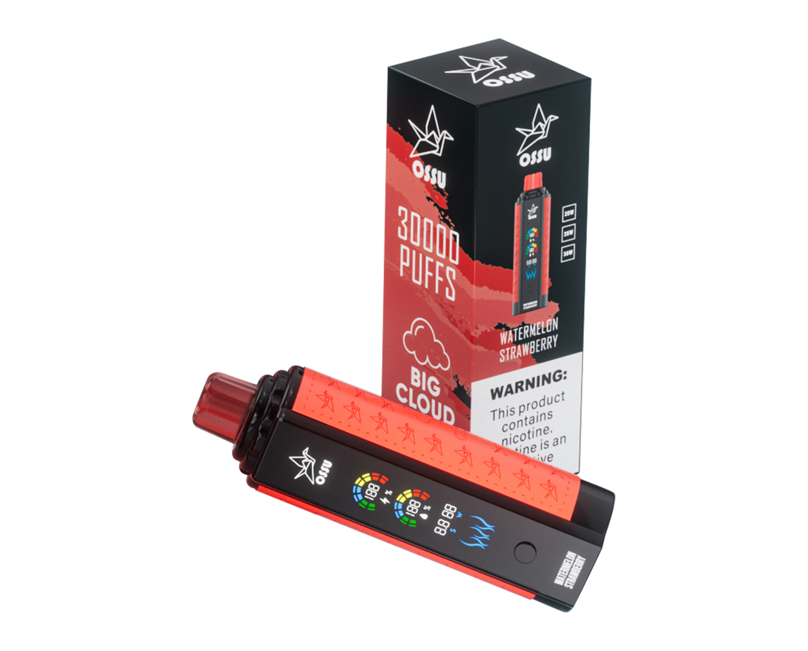 OEM / ODM Full screen DTL E-Hookah, 30K puffs, Air adjustable