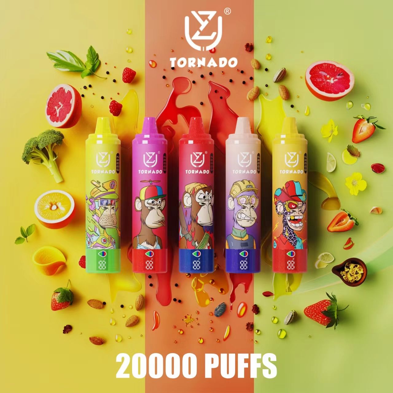 UZY 20K Puffs Disposable Vape – 20000 Puffs Tornado Rechargeable Vape with LED Display EU Stock