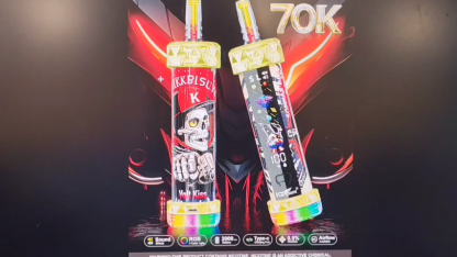 auf Lager  70K E-Hookah Einweg Vape in DTL Mode mit Full Display zeigen Battreien & Lquid infos