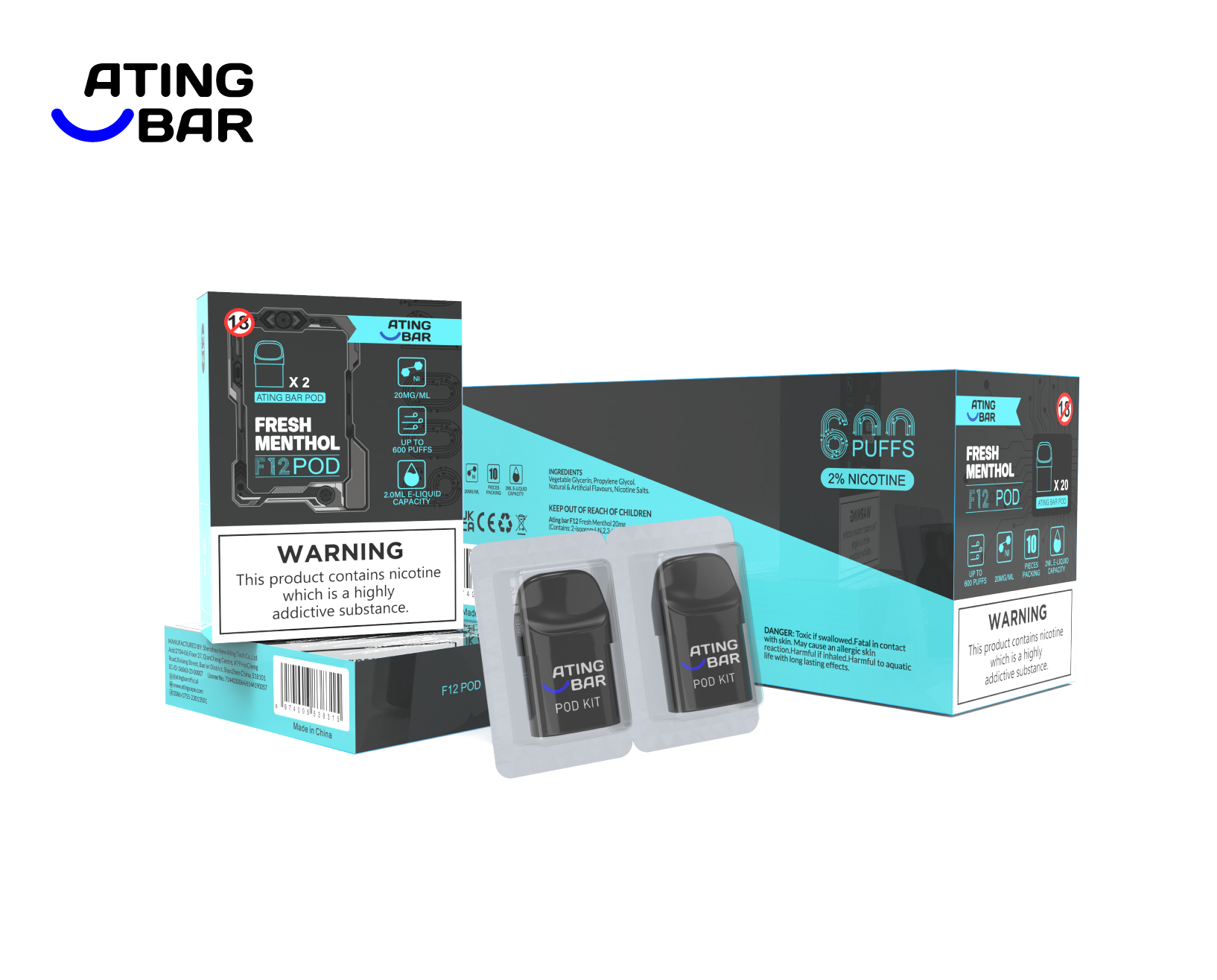 ATINGBAR F12 PREFILLABLE POD 
