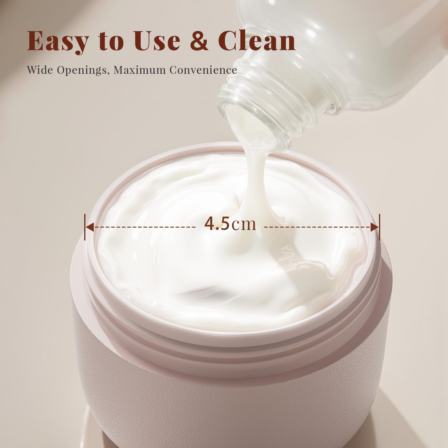 Trimcoo New Travel Toiletry Containers [Ultra Leakproof] TSA-Approved, PLA Hard Shell Jars with 5 Magnetic Labels, Wide Mouth Bottles for Lotion, Cleanser, Shampoo, Conditioner, Pink, 3 Pack, 1OZ