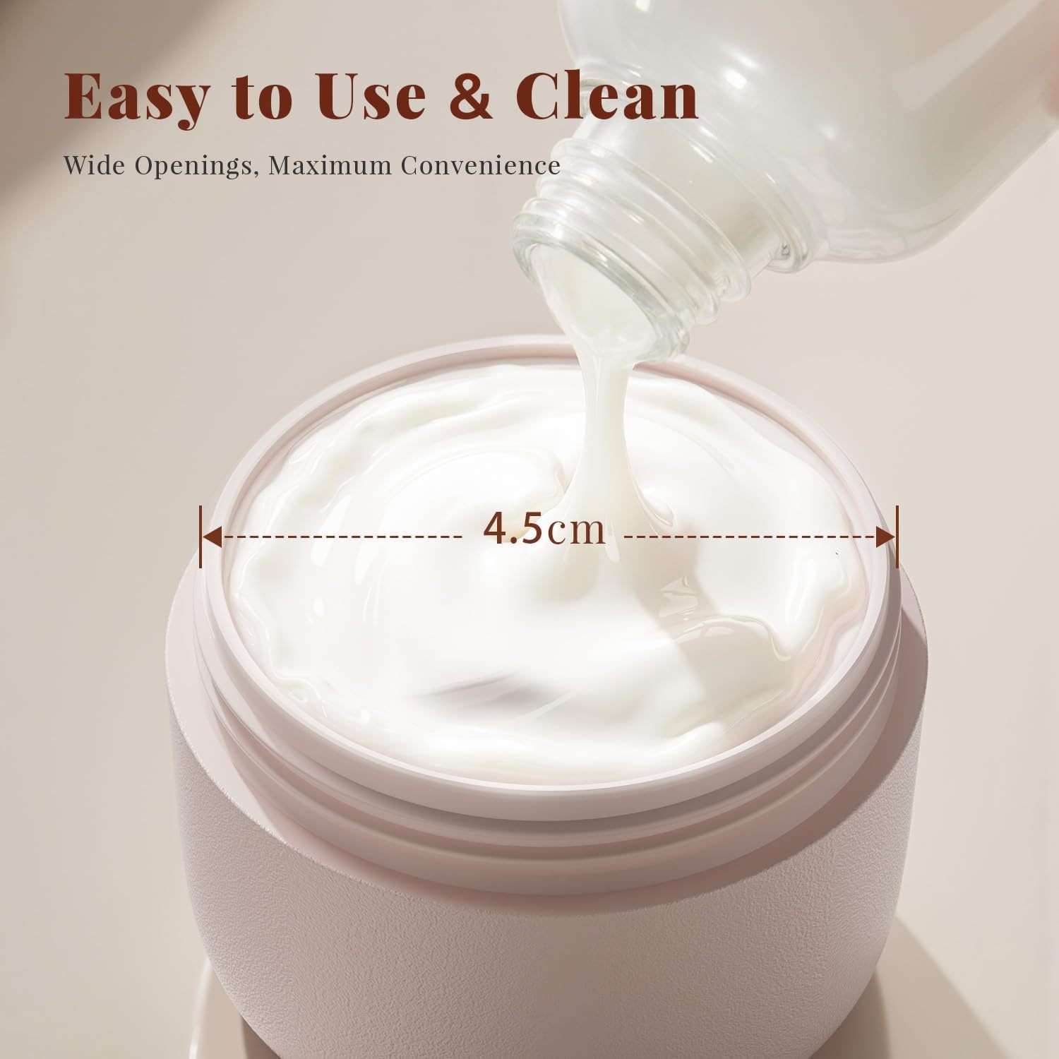 Trimcoo New Travel Toiletry Containers [Ultra Leakproof] TSA-Approved, PLA Hard Shell Jars with 5 Magnetic Labels, Wide Mouth Bottles for Lotion, Cleanser, Shampoo, Conditioner, Pink, 3 Pack, 1OZ