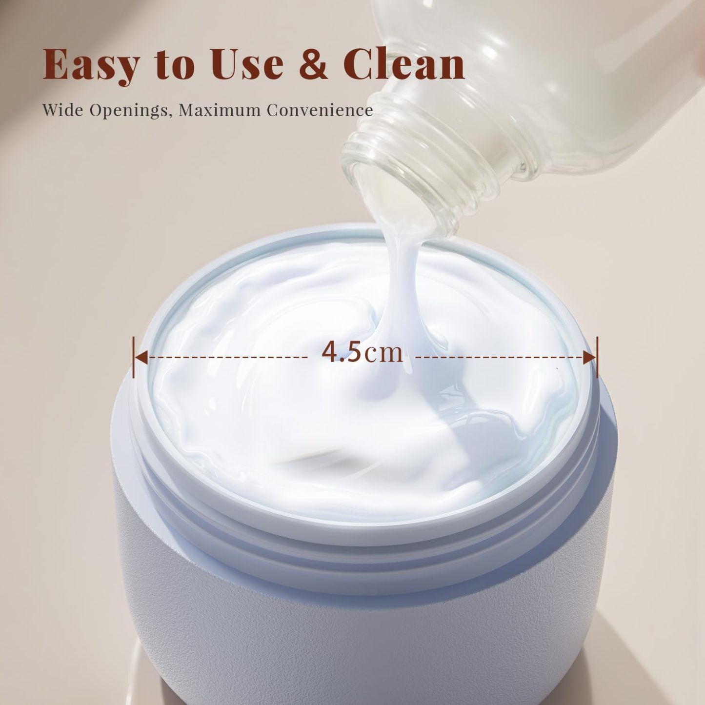 Trimcoo New Travel Toiletry Containers [Ultra Leakproof] TSA-Approved, PLA Hard Shell Jars with 5 Magnetic Labels, Wide Mouth Bottles for Lotion, Cleanser, Shampoo, Conditioner, Blue, 3 Pack, 1OZ