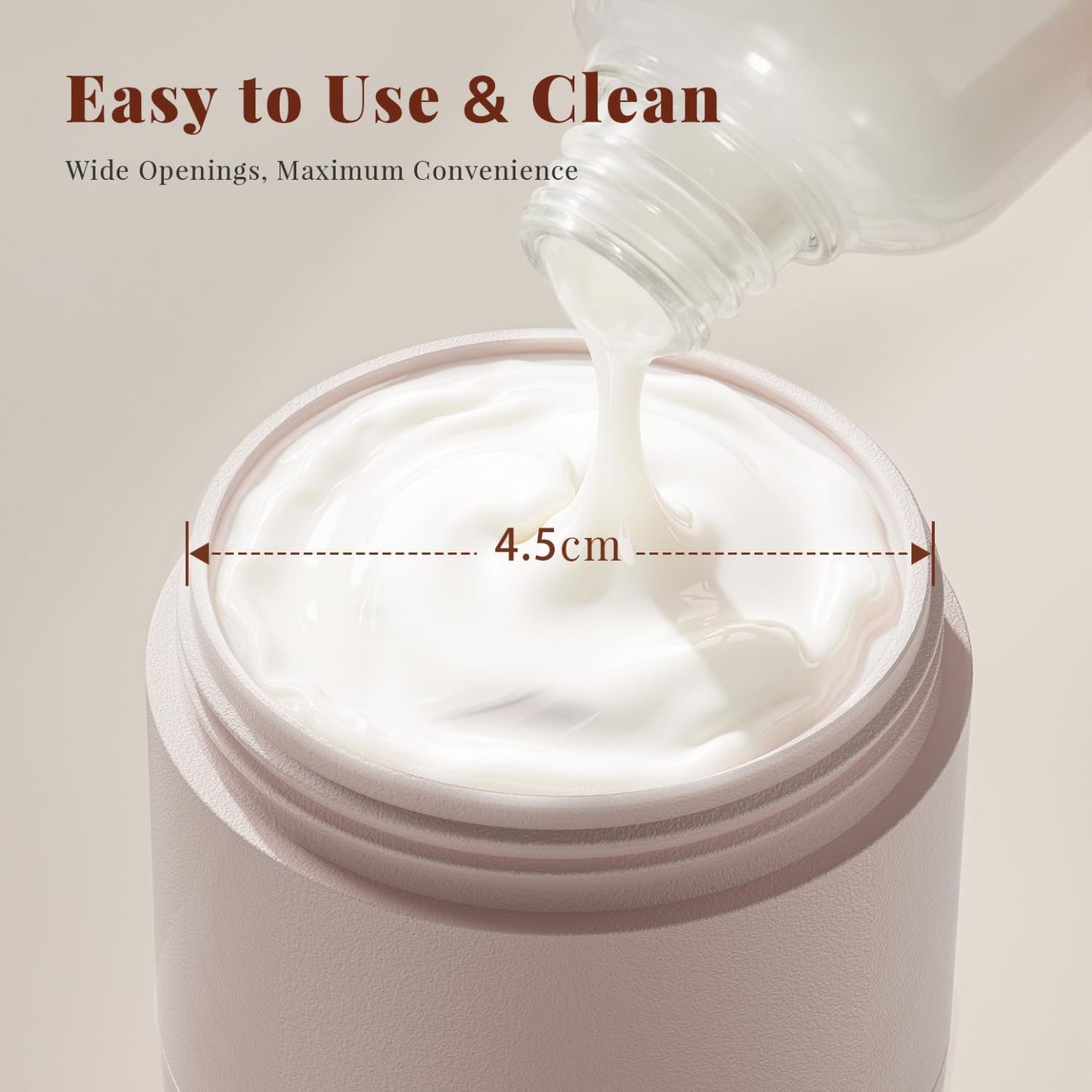 Trimcoo New Travel Toiletry Containers [Ultra Leakproof] TSA-Approved, PLA Hard Shell Jars with 5 Magnetic Labels, Wide Mouth Bottles for Lotion, Cleanser, Shampoo, Conditioner, Pink, 3 Pack, 2OZ