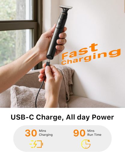 2025 Upgraded Beard & Nose Hair Trimmer Kit, [All-in-One] 12 in 1 Rotating Comb, Travel Body Hair Electric Shaver for Men, USB-C Fast Charging, Painless Razor Waterproof Wet/Dry, Black(Pack)