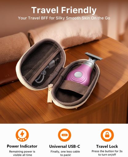 New Intimate Electric Trimmer for Women, [Small But Powerful] Designed for Pubic Hair Grooming, Bikini Line Removal, Wet/Dry Shaver On-The-Go, USB-C Rechargeable Razor with Travel Case, Pink