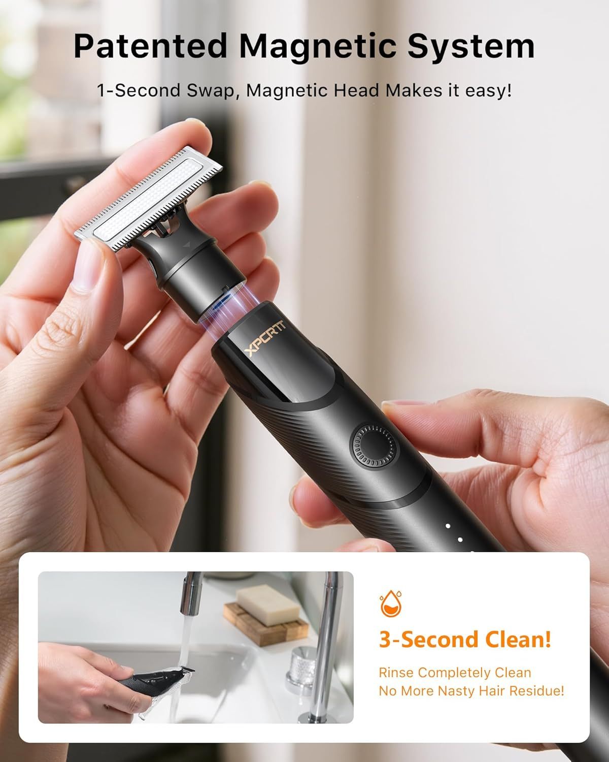 2025 Upgraded Beard & Nose Hair Trimmer Kit, [All-in-One] 12 in 1 Rotating Comb, Travel Body Hair Electric Shaver for Men, USB-C Fast Charging, Painless Razor Waterproof Wet/Dry, Black(Pack)