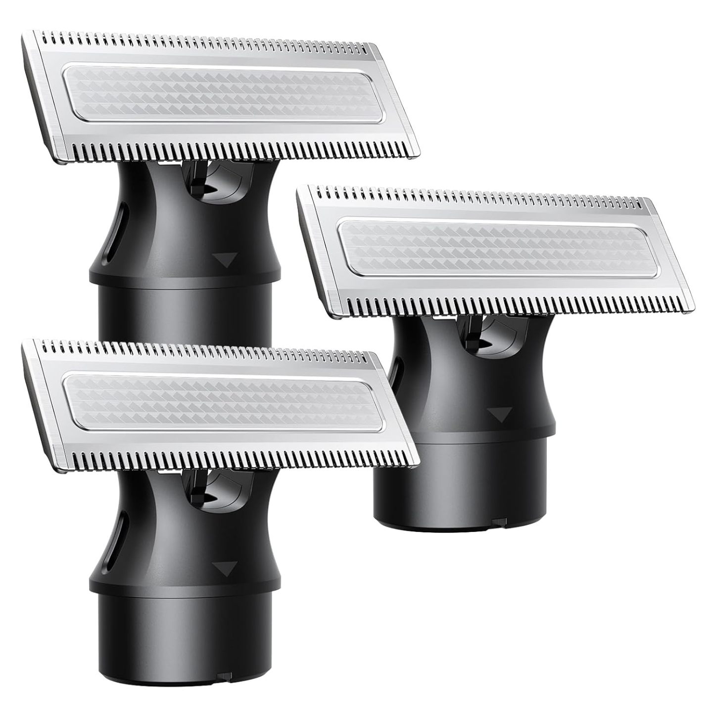 Magnetic Replacement Blades, Genuine Replacement Blades for H1 & H3 Electric Shaver and Trimmer, Easy Snap-On & Rinseable, Durable Stainless Steel, Trim, Edge and Shave, 3 Pack，Black