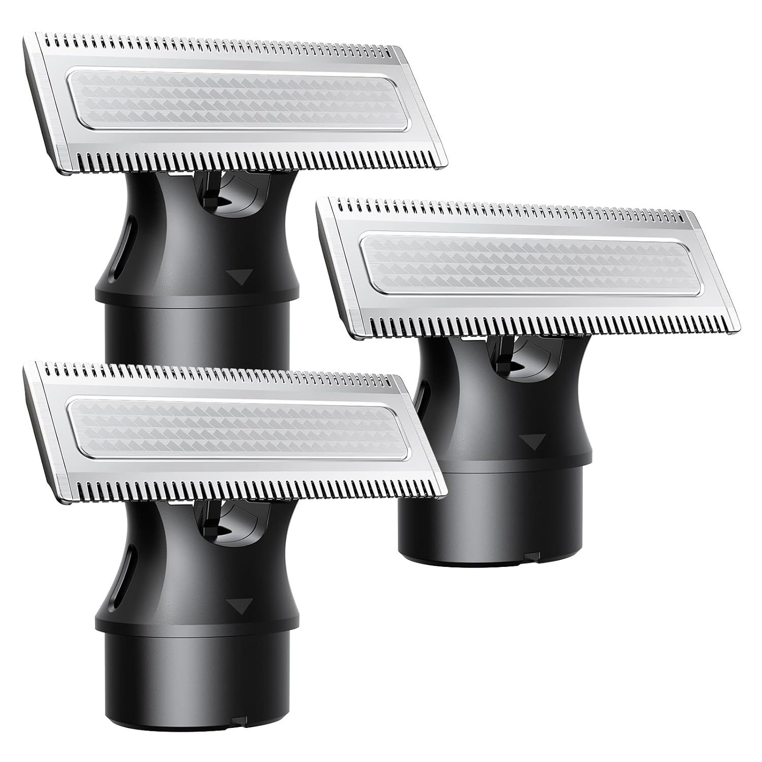 Magnetic Replacement Blades, Genuine Replacement Blades for H1 & H3 Electric Shaver and Trimmer, Easy Snap-On & Rinseable, Durable Stainless Steel, Trim, Edge and Shave, 3 Pack，Black