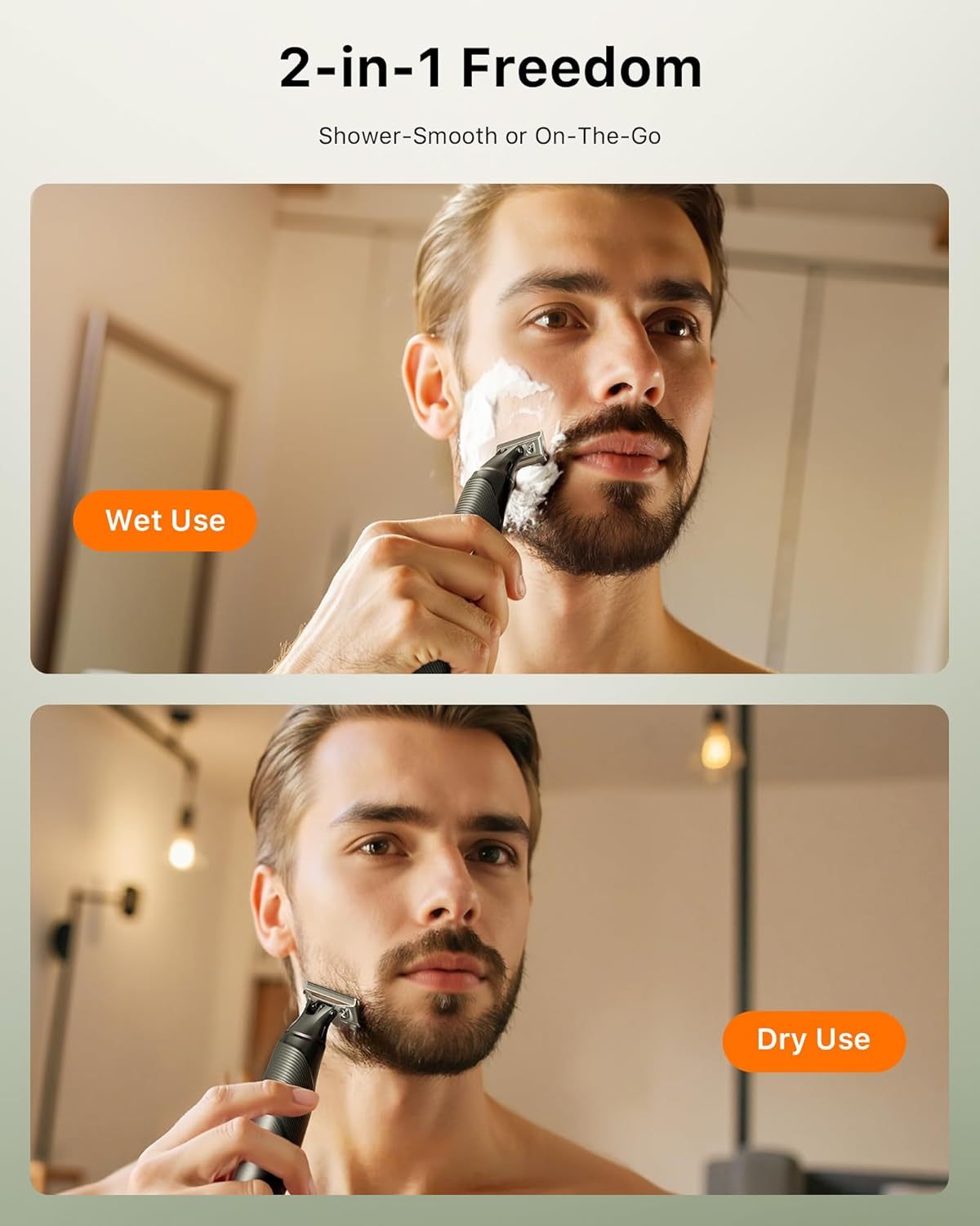 2025 Upgraded Beard & Nose Hair Trimmer Kit, [All-in-One] 12 in 1 Rotating Comb, Travel Body Hair Electric Shaver for Men, USB-C Fast Charging, Painless Razor Waterproof Wet/Dry, Black(Pack)