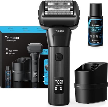 5-Blades Electric Shaver Pro with 8-in-1 Smart Cleaning Center - Beard Trimmer, Series 9 Electric Razors for Men, Pop-Up Trimmer, Type-C Fast Charging, Christmas Gift for Men‘s, Smooth Shave