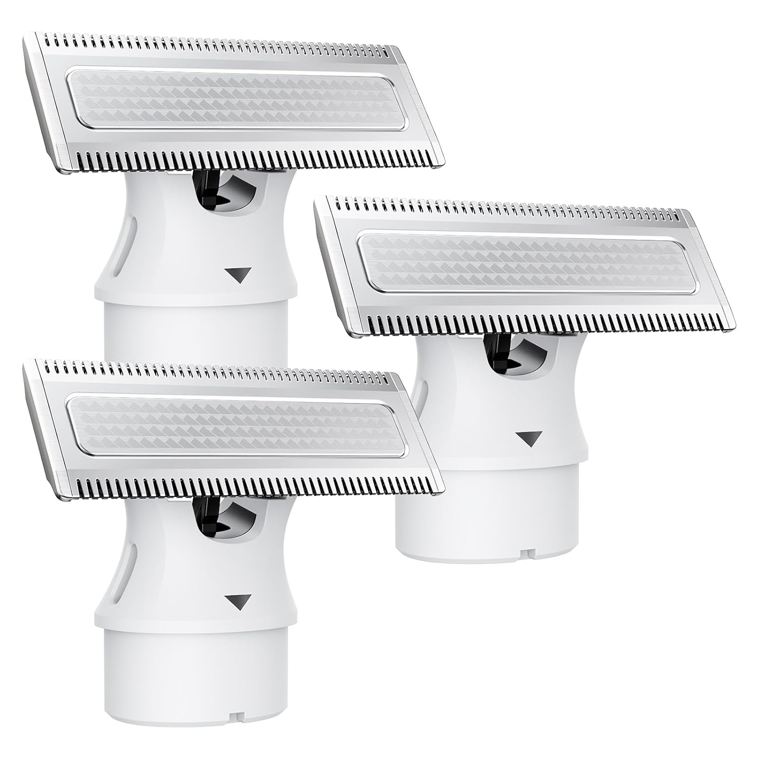 Magnetic Replacement Blades, Genuine Replacement Blades for H1 & H3 Electric Shaver and Trimmer, Easy Snap-On & Rinseable, Durable Stainless Steel, Trim, Edge and Shave, 3 Pack，White