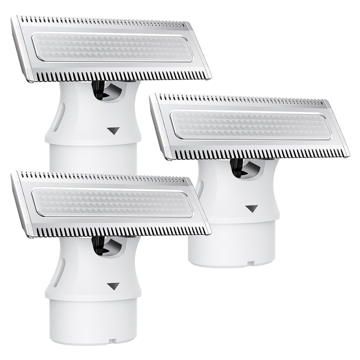 Magnetic Replacement Blades, Genuine Replacement Blades for H1 & H3 Electric Shaver and Trimmer, Easy Snap-On & Rinseable, Durable Stainless Steel, Trim, Edge and Shave, 3 Pack，White