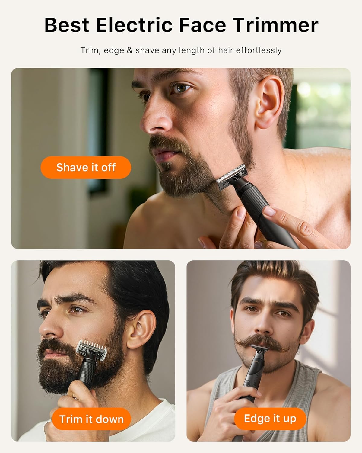 2025 Upgraded Beard & Nose Hair Trimmer Kit, [All-in-One] 12 in 1 Rotating Comb, Travel Body Hair Electric Shaver for Men, USB-C Fast Charging, Painless Razor Waterproof Wet/Dry, Black(Pack)