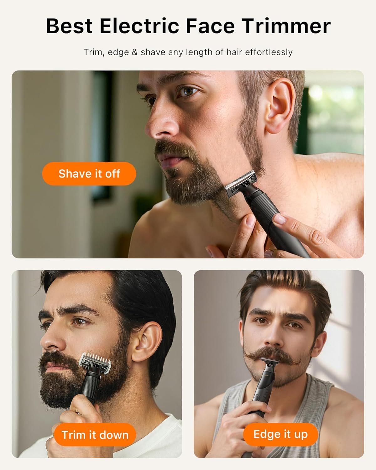 2025 Upgraded Beard & Nose Hair Trimmer Kit, [All-in-One] 12 in 1 Rotating Comb, Travel Body Hair Electric Shaver for Men, USB-C Fast Charging, Painless Razor Waterproof Wet/Dry, Black(Pack)