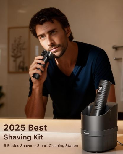 5-Blades Electric Shaver Pro with 8-in-1 Smart Cleaning Center - Beard Trimmer, Series 9 Electric Razors for Men, Pop-Up Trimmer, Type-C Fast Charging, Christmas Gift for Men‘s, Smooth Shave