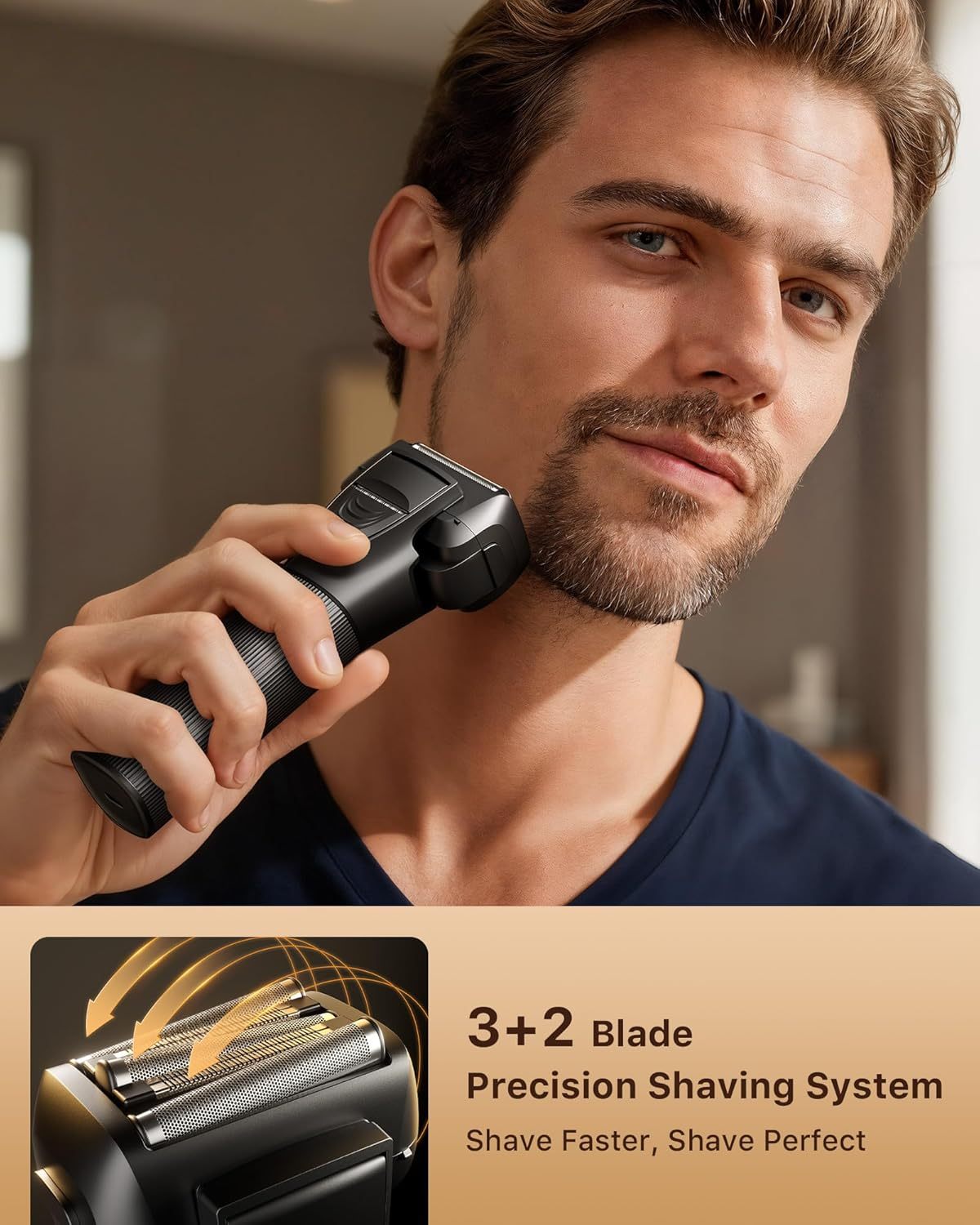 5-Blades Electric Shaver Pro with 8-in-1 Smart Cleaning Center - Beard Trimmer, Series 9 Electric Razors for Men, Pop-Up Trimmer, Type-C Fast Charging, Christmas Gift for Men‘s, Smooth Shave