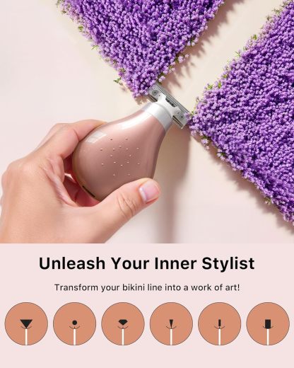 [2025 Upgraded] Body Hair Trimmer for Women [Small But Powerful] Painless Pubic Hair Removal, Waterproof Wet/Dry Bikini Line Shaver, USB-C Charging Electric Razor with Travel Case, Rose Gold