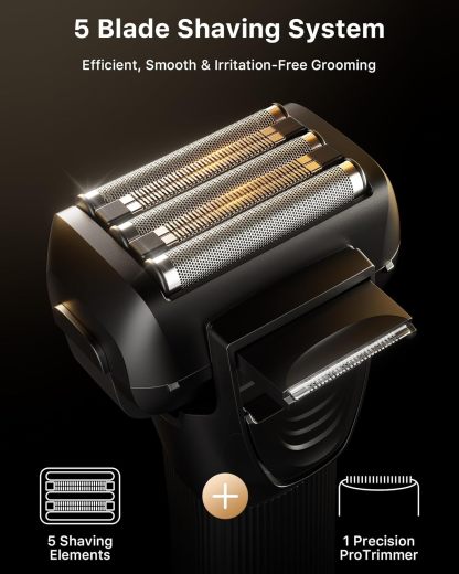 5-Blades Electric Shaver Pro with 8-in-1 Smart Cleaning Center - Beard Trimmer, Series 9 Electric Razors for Men, Pop-Up Trimmer, Type-C Fast Charging, Christmas Gift for Men‘s, Smooth Shave