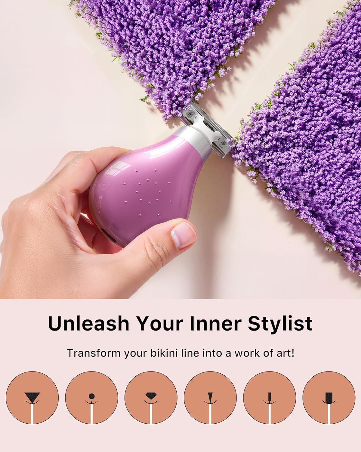 New Intimate Electric Trimmer for Women, [Small But Powerful] Designed for Pubic Hair Grooming, Bikini Line Removal, Wet/Dry Shaver On-The-Go, USB-C Rechargeable Razor with Travel Case, Pink