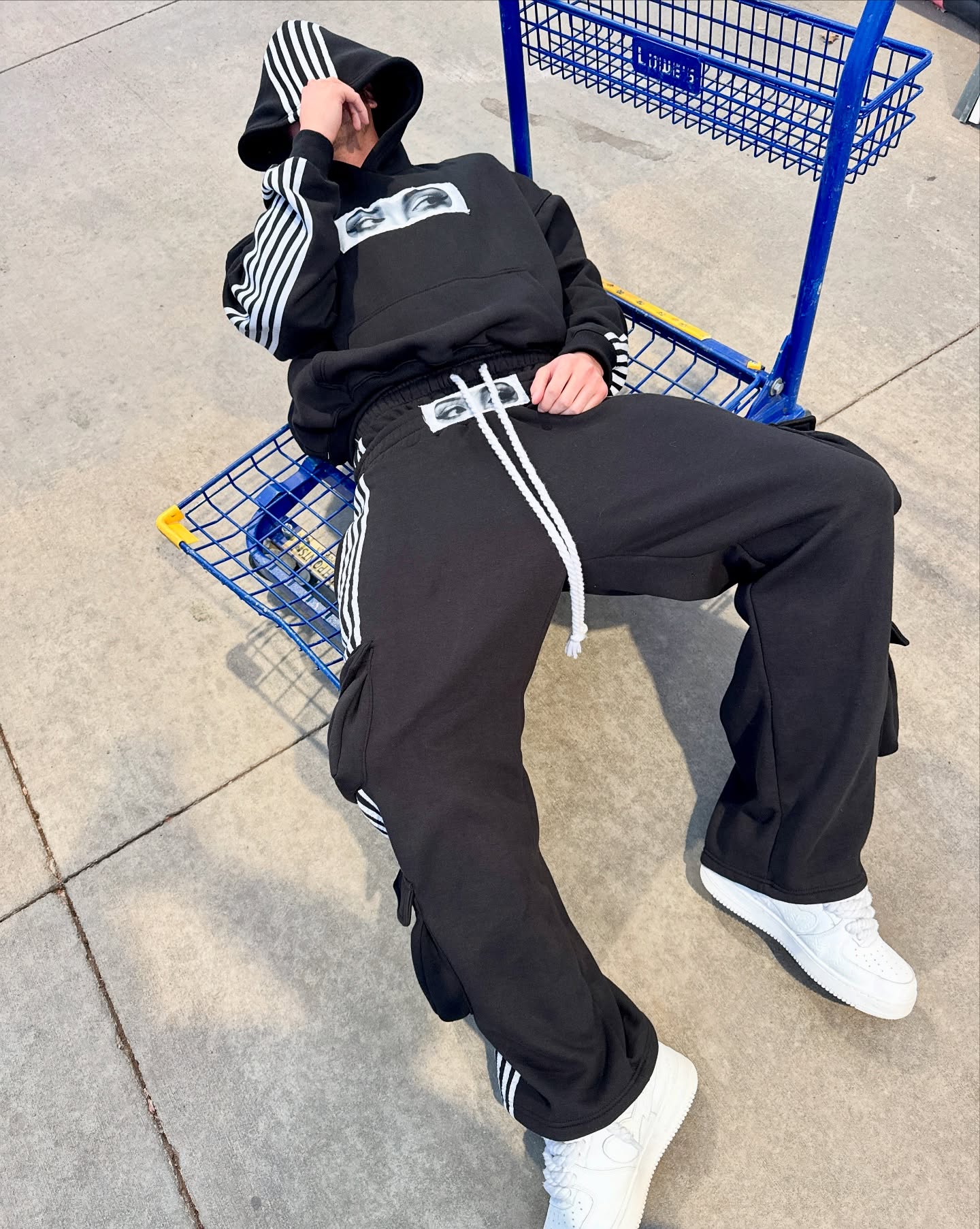 "See-through" casual hoodie set