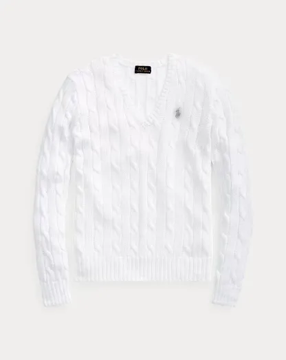 POLO Cable-Knit Cotton Crew Neck Sweater