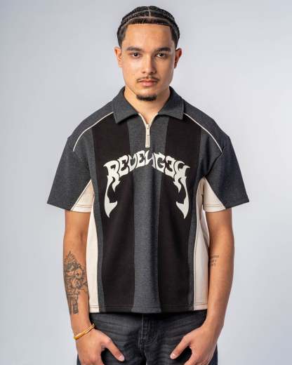 Casual 1/3 zipper polo short-sleeved shirt