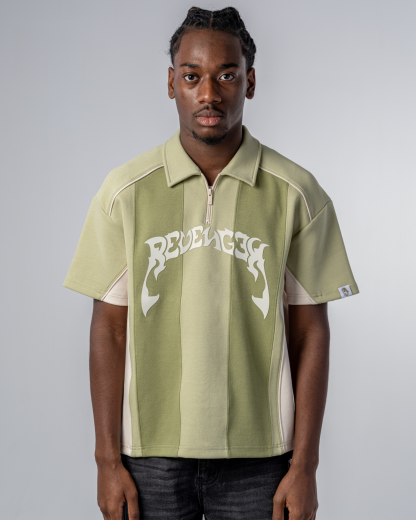 Casual 1/3 zipper polo short-sleeved shirt