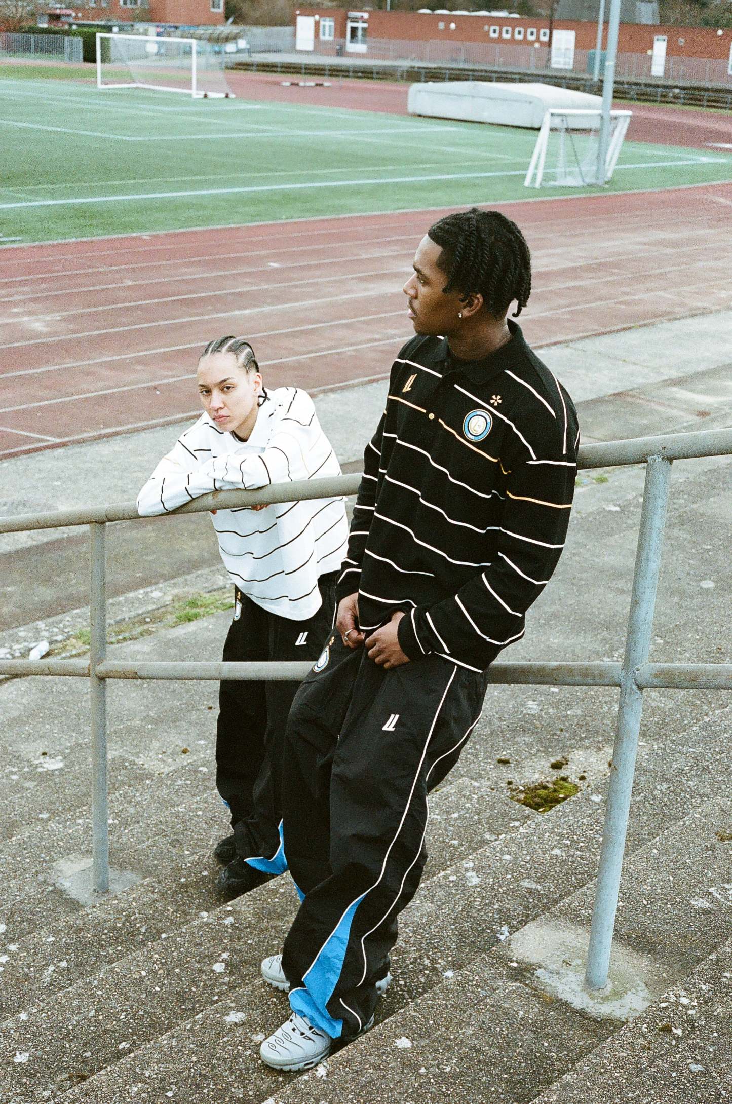 Men‘s white inter longsleeve polo shirt