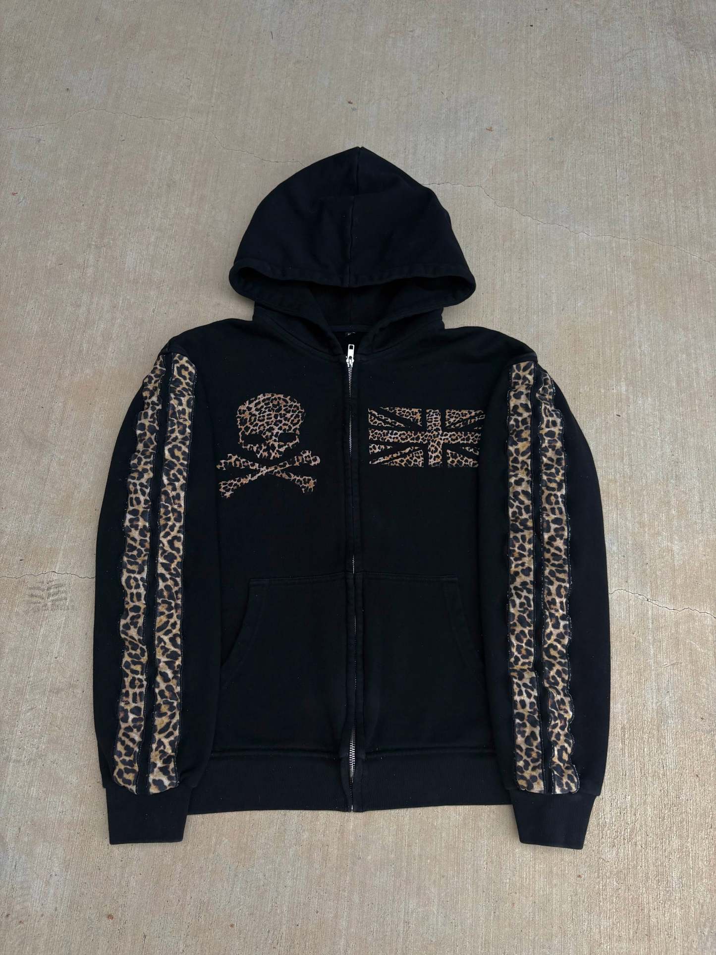 “cheetah stripe” zip hoodie set