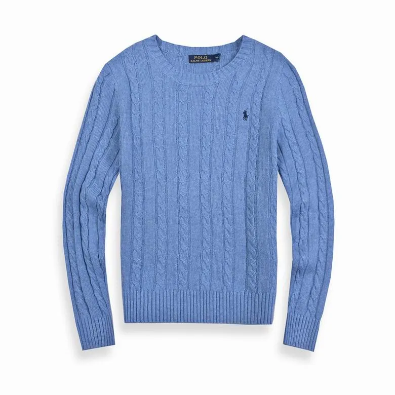 POLO Cable-Knit Cotton Crew Neck Sweater