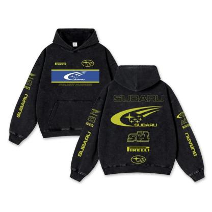 Retro Subaru St1 Racing Washed Hoodie 