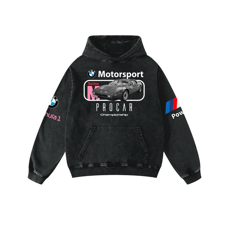 Retro BMW Motorsport Racing Washed Hoodie 