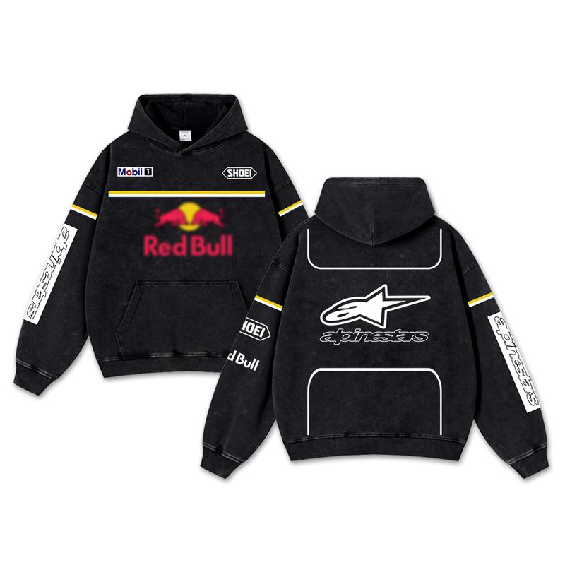 Retro Red Alpinestars Racing Washed Hoodie