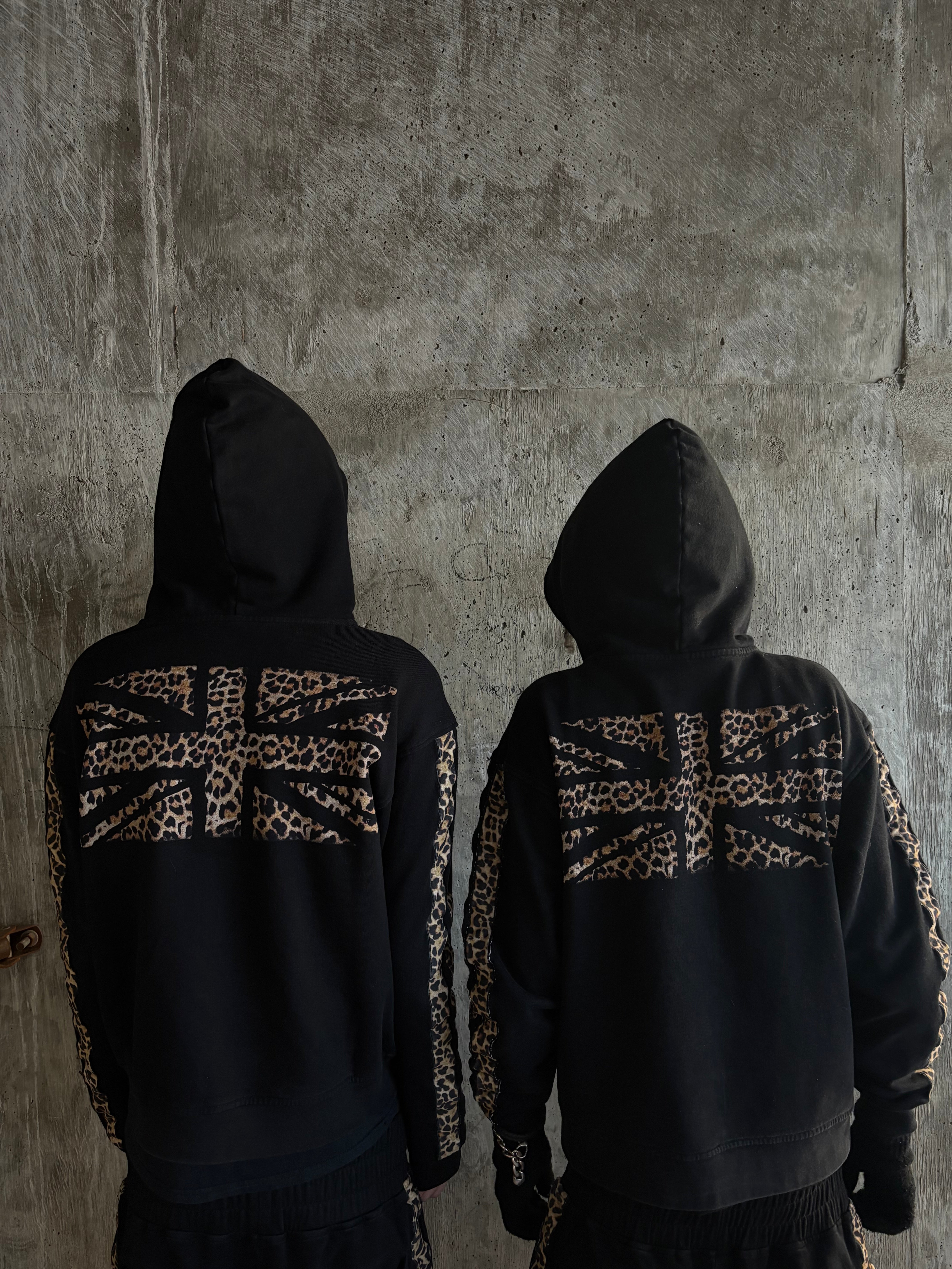 “cheetah stripe” zip hoodie set