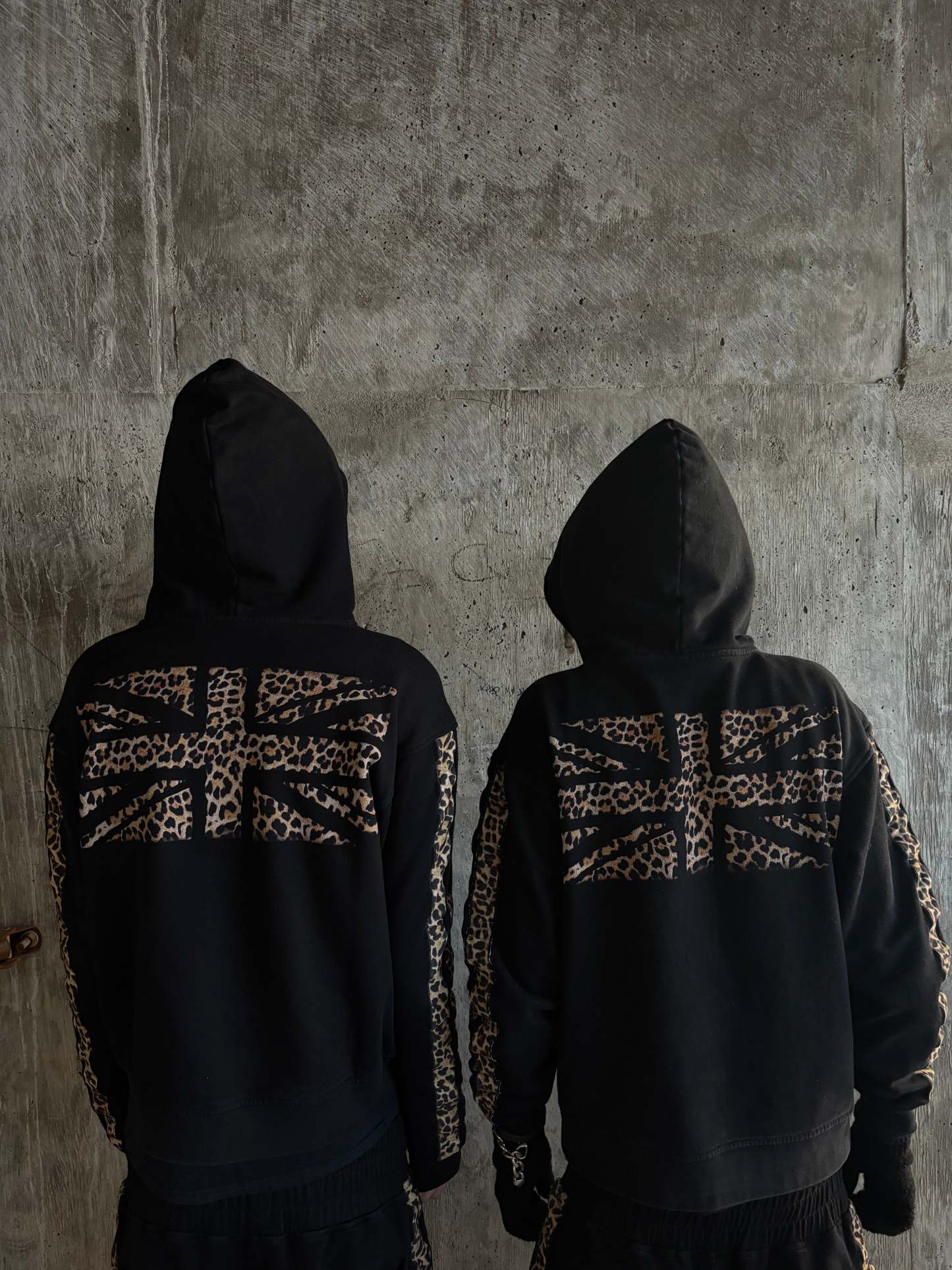 “cheetah stripe” zip hoodie set