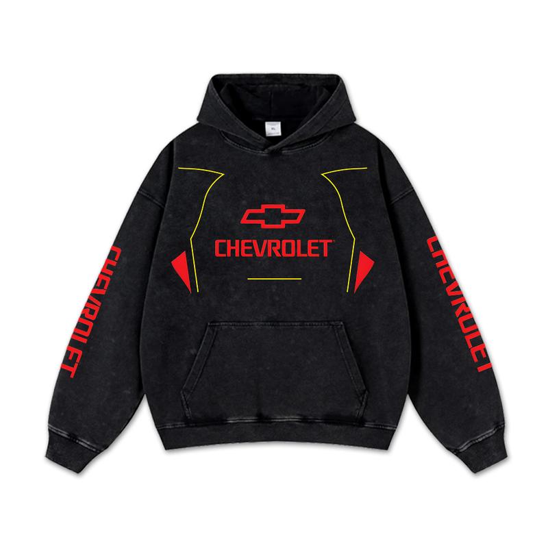 Retro Shoei Helmets Chevrolet Racing Washed Hoodie 
