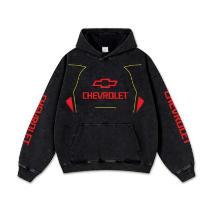 Retro Shoei Helmets Chevrolet Racing Washed Hoodie 