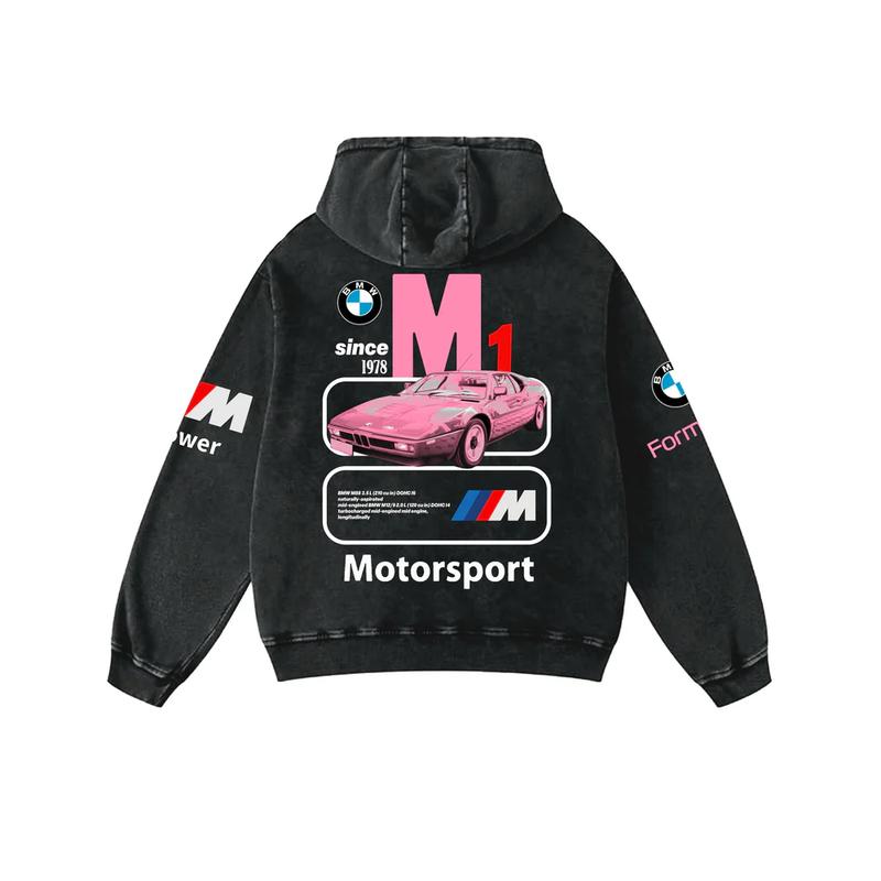 Retro BMW Motorsport Racing Washed Hoodie 