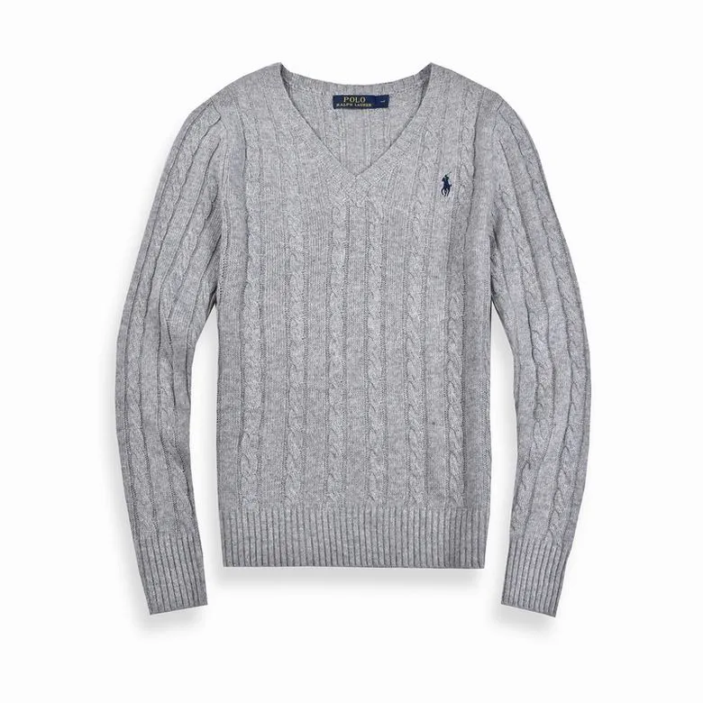 POLO Cable-Knit Cotton V-Neck Sweater