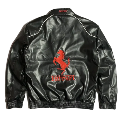 White Leather Racing Jacket – F1 Style